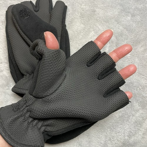 Glacier Glove Alaska River Black Flip Mitt Glove Size M Gauntlet Rubber Grip