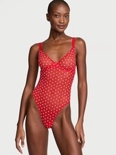 Victoria s Secret VS Tease Heart Mesh Unlined Demi Bodysuit NWT Valentines S