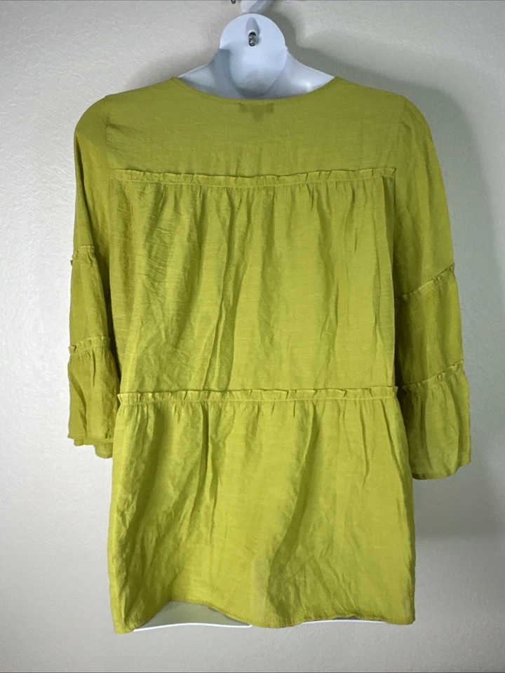 Top Babydoll tejido verde manga 3/4 Cocomo para mujer talla grande 2X Foto 4 de 4