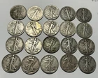 1935 TO 1939 MIXED CIRCULATED WALKING LIBERTY HALF DOLLAR ROLL  / 20 COINS
