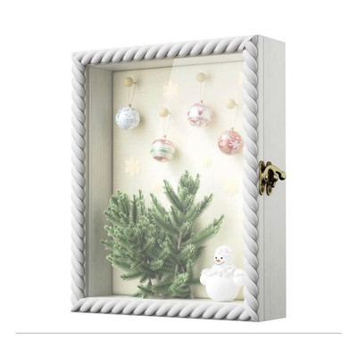 8x10 White Shadow Box Frame   Deep Memory Display Case with Glass Door   New