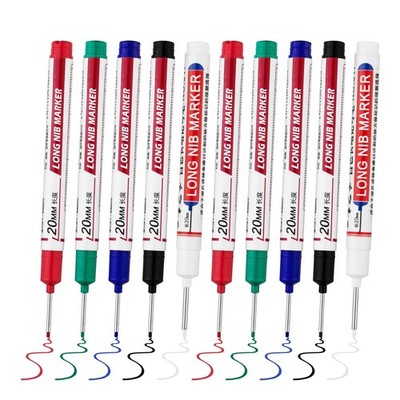 10 PCS Long Head Deep Hole Marker Pens,20mm Long Nib Marker, Longs Nose Marke...