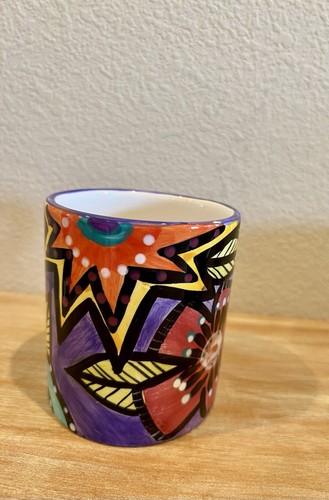 Set Of 3 Vintage Laurel Burch Mugs, Cat And Floral Designs - Picture 3 of 22