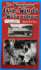 Vintage Cave of the Winds and Williams Canon Colorado Travel Booklet Brochure