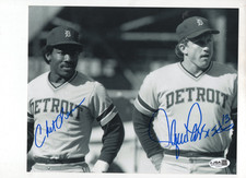 CHET LEMON LANCE PARRISH SIGNED 1984 DETROIT TIGERS 8x10 PHOTO JSA COA C170411