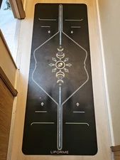 Travel Yoga Mat Liforme Vibrant Cosmic Moon Design - 26 3/4" x 72 1/2"