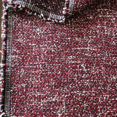 Vtg MCM Knoll Upholstery Fabric ''Rebel''  Boucle Ruby Red Textured 2.3 yds