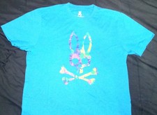 PSYCHO BUNNY BY ROBERT GODLEY BLUE GRAPHIC TE...