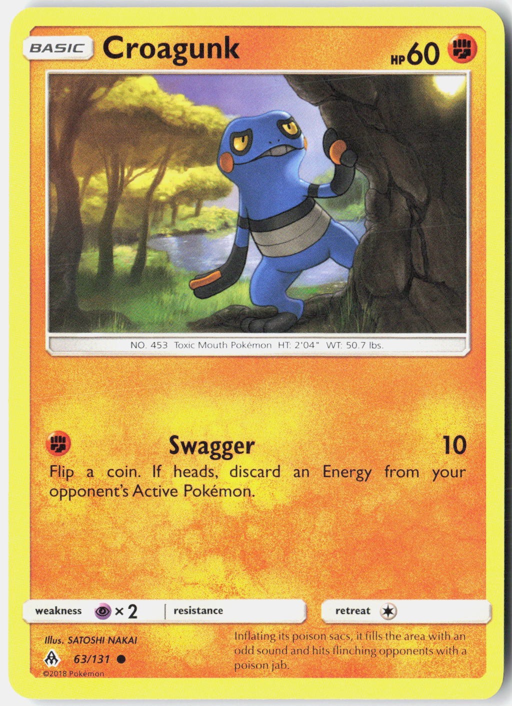 Croagunk SM - Forbidden Light 63/131 Pokemon Card
