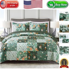 Ultra-Soft Reversible Boho Quilt Set for King Beds - Vibrant Floral Pattern