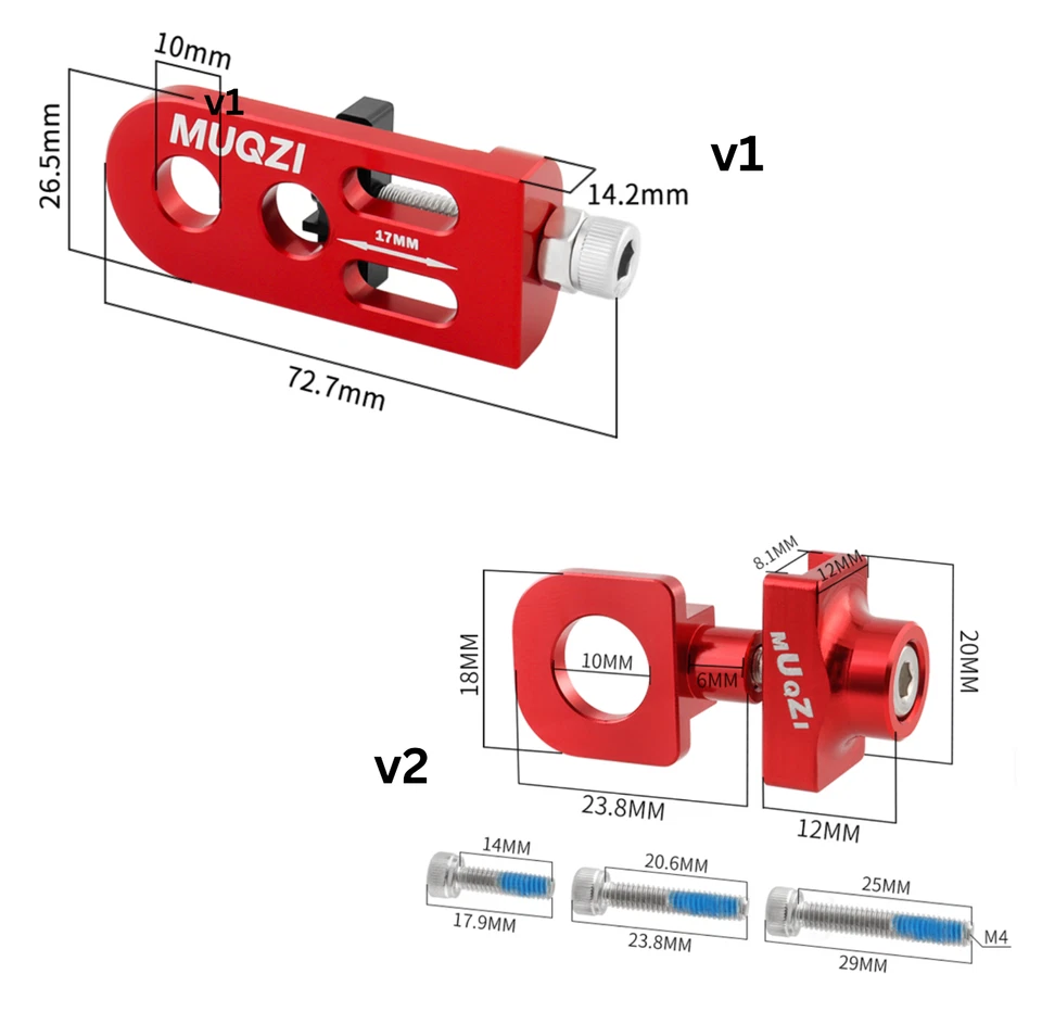 Tensor de cadena de bicicleta de aleación ajustable bicicleta MTB Fixie plegable BMX de una sola velocidad Foto 2 de 4