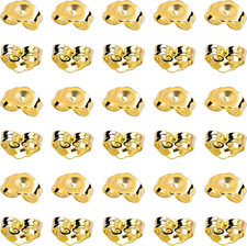 NEW 30PCS Gold Plated Earring Back Replacements Secure Fit for Stud Earrings
