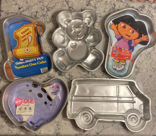 Wilton Cake Pan Dora the Explorer Teddy Bear Dinosaur Number One Van  - U Pick