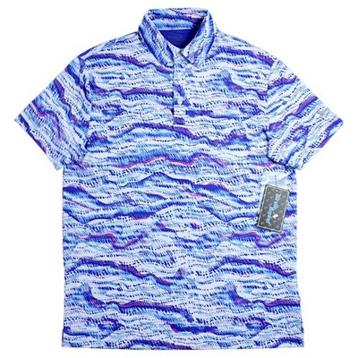 Birdie Bound Golf Polo Shirt Mens XL Lavender Blue Short Sleeve Pullover NEW