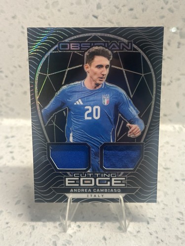 Andrea Cambiaso 2024/25 Obsidian Soccer Cutting Edge Dual Patch /125 Italy