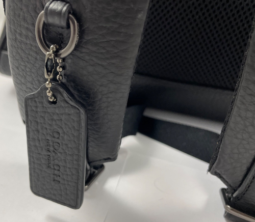 Mochila de cuero granulado Coach West bolsa de transporte para computadora portátil negra F37802 regular $650 - Imagen 12 de 13