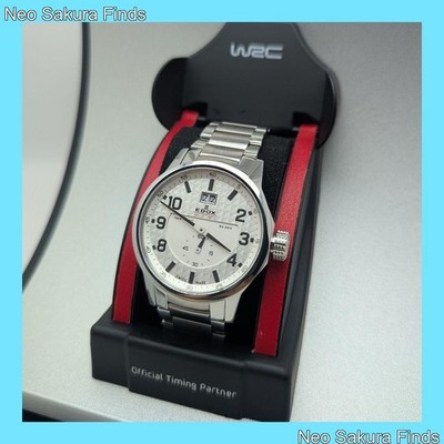 EDOX WRC offizielle Uhr, weißes Zifferblatt, Quarz Analog, Herren-Timer - Box...