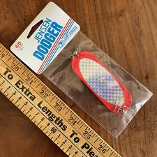 NOS Vintage Luhr Jensen Dodger Trolling Trout Kokanee 3-15/16" 4/0 Fire/Silver