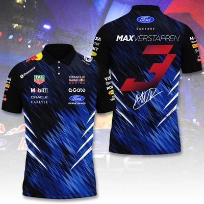 2026 Max Verstappen Formula 1 Redbull 3D Polyester Polo Shirt