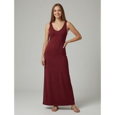 Reformation Womens Burgundy Red Organic Cotton V-Neck Tank Maxi Dress Size M
