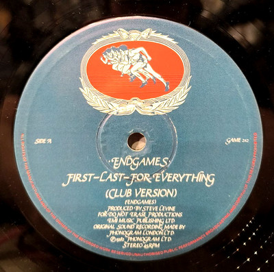 ENDGAMES - FIRST LAST FRO EVERYTHING - VINYL VG/VG 12'' 45 RPM