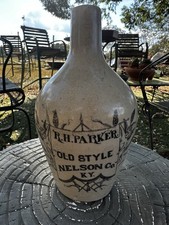 Antique R.H. Parker Old Style Nelson Co KY Whiskey Stoneware Salt Glaze Stencil