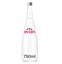 Image of evian Still Natural Mineral Water Glass Bottle 12 x 750ml FAST AND FREE DELIVERY