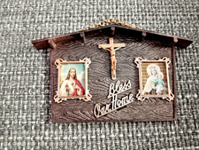 Bless Our Home Religious Plastic Wall Hanging Plaque Sign
