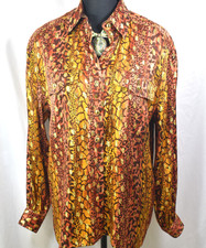 Vintage ESCADA Margaretha Ley Metallic Leopard Silk Blend Blouse 40 EU