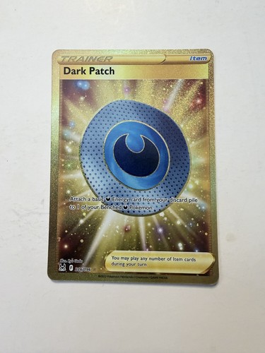 Dark Patch 216/196 Gold Secret Rare Pokemon Lost Origin Trainer Card