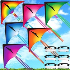 6 Packs Large Delta Kite Easy to Fly Huge Kites Beach Kite for Kids 57.1 Inch 