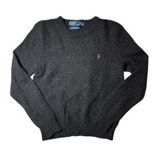 Vintage Classic Polo Ralph Lauren Lambswool Crewneck Charcoal Gray Sweater Med