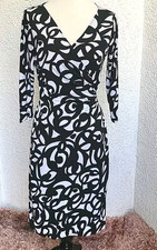 Dressbarn Womens sz 10 Black And White Wrap Dress Made In USA