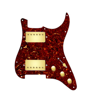 920D Custom Hushed And Humble HH Loaded Pickguard for Strat With Gold Smoothi...