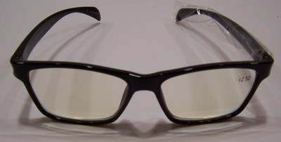 Gamma Ray GammaRay Optics Blue Light Blocking Reading Glasses +2.50 BLACK w/Case