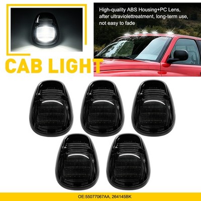 Smoked Raised White LED Cab Roof Marker Lights For Dodge Ram 2500 3500 1999-2002