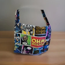 Handmade Doctor Who Comic Print Messenger Bag Retro Dalek Cyberman Crossbody 