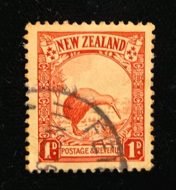 New Zealand Stamp 186 A59c. Kiwi And Cabbage Palm + 3 Re Engraved