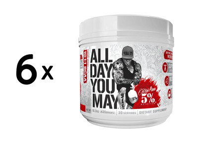 6 x 5% Nutrition - Rich Piana All Day You May (30 serv) Fruit (82,43 EUR/kg)