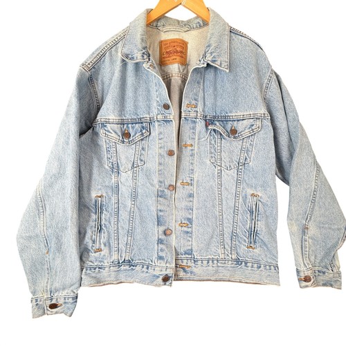 Levi's, Vintage 90s Levi's Denim Trucker Jacket Large Made in USA Light Wash Oversized