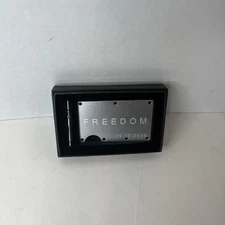 Charlie Kirk “Freedom” Metal RFID Blocking Wallet Slim Silver White W/ Date