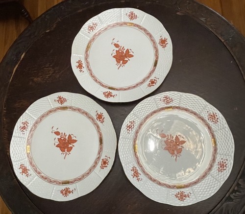 SET OF 6 HEREND HUNGARY "CHINESE BOUQUET" PORCELAIN CHINA - 10" DINNER PLATES - Picture 5 of 6