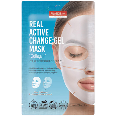 PUREDERM - Real Active Change: Gel Mask Collagen 32g maska hydrożelowa