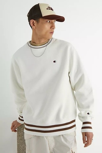 Champion Urban Outfitters Exc Ecru Spitze Herren Large Creme Rundhalsausschnitt Sweatshirt
