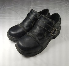 Vtg Milwaukee Freedom Flex Day Girl Motorcycle Shoes Monk Strap Black Heeled 7.5