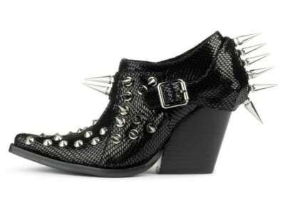Jeffrey Campbell Womens Western Heeled Spikes Leather Black  display picture 1