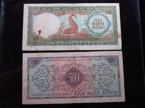 VIETNAM SUD 20 e 50 Dong 1966 6188h90 Banca Nazionale Việt-Nam Banconote Soldi - Foto 2 di 2