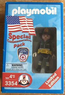 Vintage Geobra Playmobil 3354 Special Commemorative Pack NYC Firemen Firefighter