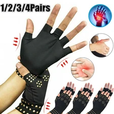 1-4 Pairs Copper Arthritis Compression Gloves Hand Wrist Support  Pain Relief