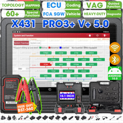 LAUNCH X431 PRO3S+ V+ 5.0 PRO5 OBD2 Car Diagnostic Tool Key Programming Scanner